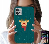 ETUI DO MOTOROLA G32 - RENIFER NA ZIELONYM TLE ŚWIĄTECZNE WZORY