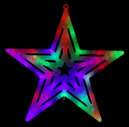 OZDOBA ŚWIĄTECZNA W OKNO GWIAZDA MULTIKOLOR LED 35 CM na Arena.pl