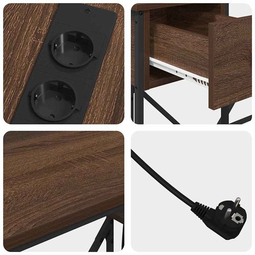 Biurko Brązowy dąb 120 x 79 x 86.5 cm Materiał drewnopochodny na Arena.pl