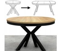 Stół rozkładany okrągły OSKAR Ø100–200 złoty dąb craft