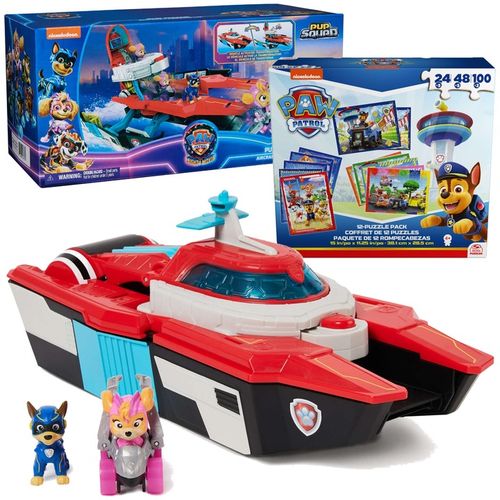 PSI PATROL MIGHTY MOVIE PATROLOWIEC LOTNISKOWIEC + SKYE I POJAZD + GRATIS na Arena.pl