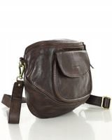 Torebka LISTONOSZKA damska SKÓRZANA szeroki pasek