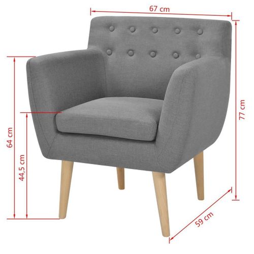 Fotel 67X59X77 Cm, Jasnoszary Materiał na Arena.pl