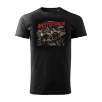 Koszulka na motor motocyklowa Ducati Multistrada 950 S męska czarna REGULAR S
