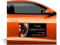 Magnes na samochód reklama magnetyczna 60x30 MOBILNY FRYZJER różne wzory