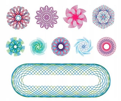 SPIROGRAF KREATYWNY ZESTAW DO RYSOWANIA WZORÓW XXL SZABLONY PISAKI KARTKI na Arena.pl