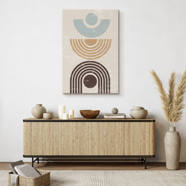 Obraz Na Płótnie Do Sypialni Beżowe Wzory Styl Boho Abstrakcja 30cm x 40cm zdjęcie 7