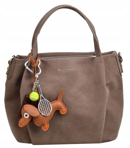 Flora&Co torebka kuferek zamsz BRĄZ elegancka CASUAL na Arena.pl