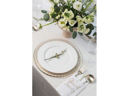 Kieszonka na sztućce Chrzest Święty białe z złotym nadrukiem 10x20cm, 6 szt na Arena.pl