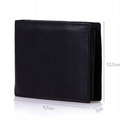 SEPHER Portfel Skórzany męski CZARNY piozomy SKÓRA na Arena.pl