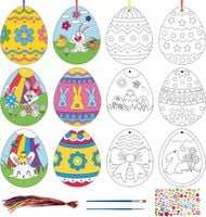 Zestaw 48 Farbowanych Jajek Wielkanocnych do Malowania dla Dzieci