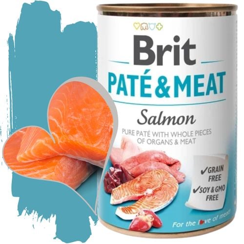 mokra karma dla psa brit pate & meat salmon 400 g z łososiem bezzbożowa na Arena.pl