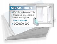 Wizytówki firmowe REKLAMOWE Foliowane 1000 szt SERWIS OKIEN