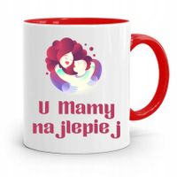 Kubek Czerwony Prezent Dla Mamy U Mamy Najlepiej Z Nadrukiem Ze Zdjęciem