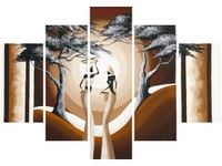 105CM 150CM OBRAZ 5 ELEM SPACER O ZACHODZIE SŁOŃCA DRUK