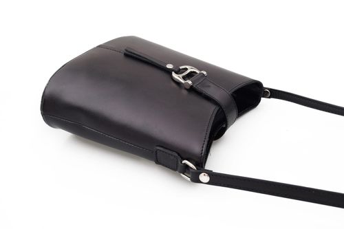 VERA PELLE torebka skórzana listonoszka z paskiem V372 granatowa na Arena.pl