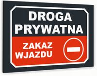 Tabliczka znak informacyjny 20x15 Antracyt DROGA PRYWATNA Nierdzewna