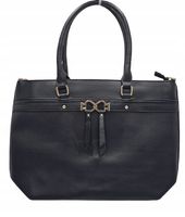 Erick Style - duża klasyczna torebka shopper czarny mat A0305
