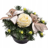 Stroik kompozycja wiązanka w donicy na grób cmentarz Boże Narodzenie