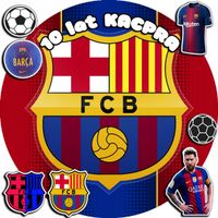 OPŁATEK NA TORT 30CM - PIŁKA NOŻNA FC BARCELONA + IMIĘ + GRATIS! 24CM 26CM
