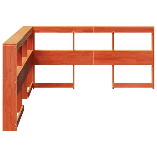 Regał na książki z zagłówkiem, woskowy brąz, 140 cm, sosnowe na Arena.pl