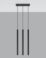 LAMPA wisząca PASTELLO SL.0470 Sollux metalowa listwa tuby sople czarne