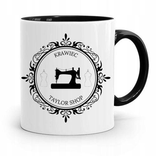 Kubek Czarny Dla Krawca Krawiec Taylor Shop Z Nadrukiem Ze Zdjęciem na Arena.pl