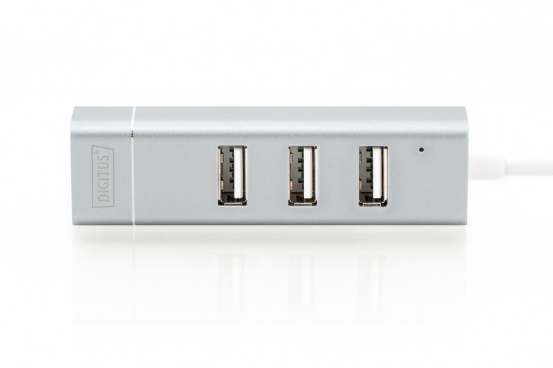 Digitus | USB Type-C 3-Port Hub + Fast Ethernet LAN Adapter | DA-70253 zdjęcie 2