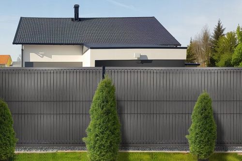 Listwy ogrodzeniowe pionowe wąskie 173x250cm RD03 Szary komplet na Arena.pl