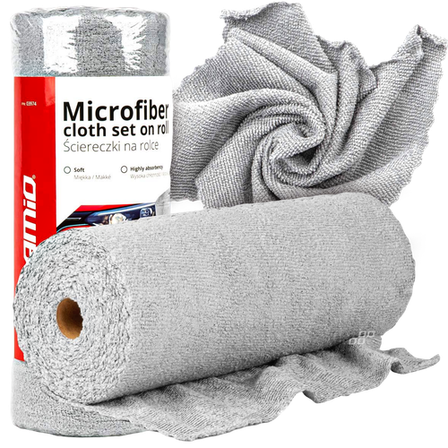 Ściereczki z mikrofibry ręczniki na rolce 30x30 cm 50 szt. 120g AMIO-03974 na Arena.pl