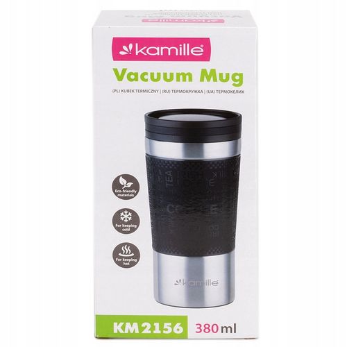 KUBEK TERMICZNY stalowy TERMOS do kawy herbaty szczelny KAMILLE 380ml na Arena.pl