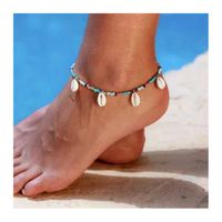 bransoletka muszelki na rzemyku wiszące b355