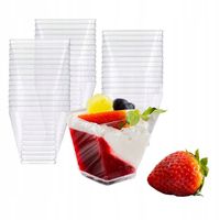 Pojemniki Kubki na mini deserki na przekąski 200 ml 50szt fingerfood