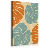 Obraz Do Sypialni Kolorowe Liście Monstery Natura Styl Boho 70cm x 100cm