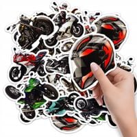 NAKLEJKI NA ZESZYT NALEPKA Z POSTACIAMI MOTOCYKL WYŚCIGI KASK WZORY 10SZT
