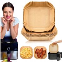 Wkłady do Air Fryera Frytkownicy Beztłuszczowej Tacki 100szt. Fryer Papier