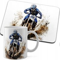 ZESTAW KUBEK + PODKŁADKA DRUK - MOTOR MOTOCYKL MOTOCROSS
