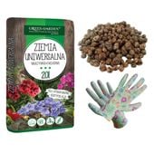 Mieszanka do sadzenia roślin Ziemia 20, Keramzyt 10l, Rękawiczki