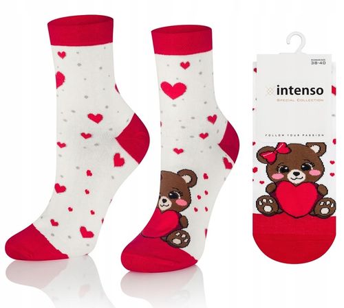 SKARPETKI DAMSKIE WALENTYNKOWE 3-PAK ZESTAW NA PREZENT DLA NIEJ WALENTYNKI na Arena.pl
