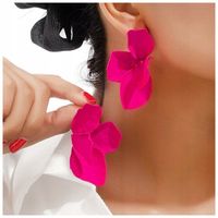 Kolczyki Sztyfty Różowe Fuksja Kwiaty Kwiatki Wiosenne Efektowne Duże 70mm