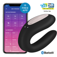 wibrator dla par double joy black with app satisfyer