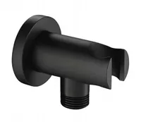 CZARNE PRZYŁĄCZE KĄTOWE UCHWYT SŁUCHAWKI PRYSZNIC OKRĄGŁE