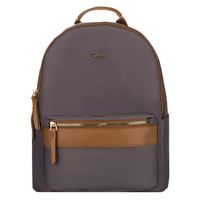 szary, miejski plecak damski z poliestru zamykany suwakami - peterson