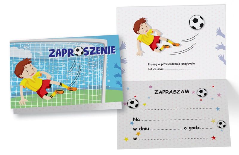 Zaproszenie Piłkarz bramka zdjęcie 1