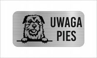 GRAWER Tabliczka nierdzewna 20x10 cm UWAGA PIES BORDER TERRIER