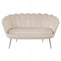 welurowa jasna sofa kanapa beżowa dwuosobowa tapicerowana furnitex