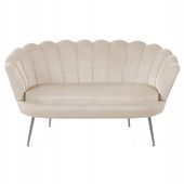 welurowa jasna sofa kanapa beżowa dwuosobowa tapicerowana furnitex