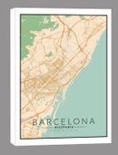 Barcelona mapa kolorowa - obraz na płótnie 40x50 cm