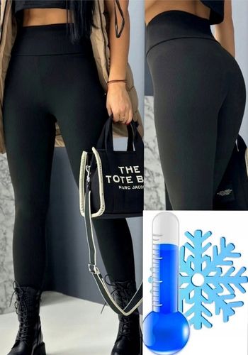 OCIEPLANE LEGGINSY W PRĄŻEK BAMBUSOWE wysoki stan CIEPŁE KRYJĄCE na Arena.pl