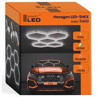 Lampa LED Hexagon Sufitowa Panel Oświetlenie Do Garaż Warsztat 298x209